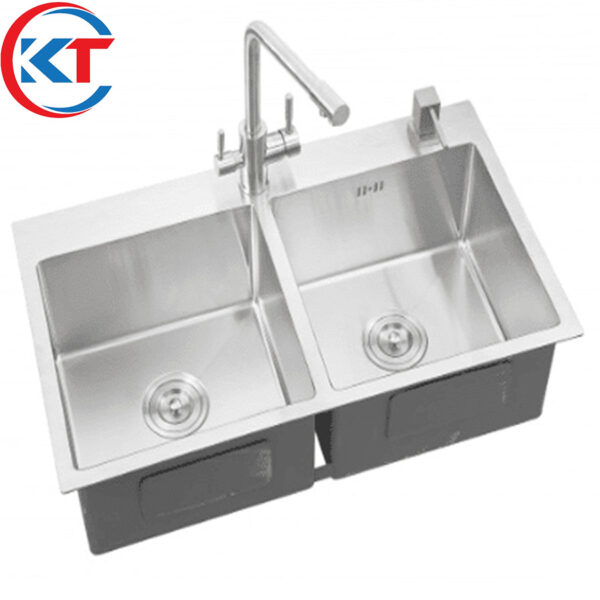 Chậu rửa chén bát 2 hố cần mã KT CC28245